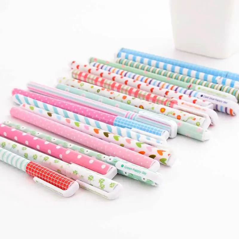 10 Piece Gel Pen Set Floral Animal Starry Designs 0.5mm Tip