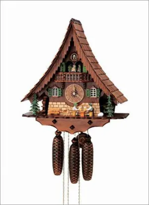 18" Musical Beer Drinkers Eight Day Movement German Cuckoo Clock