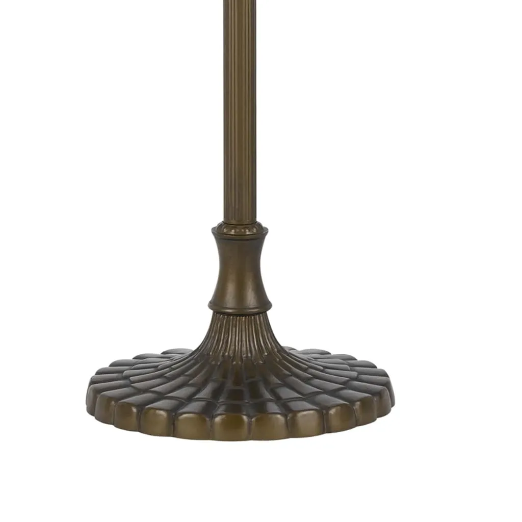 2 Bulb Tiffany Floor Lamp with Dragonfly Design Shade, Multicolor By Casagear Home
