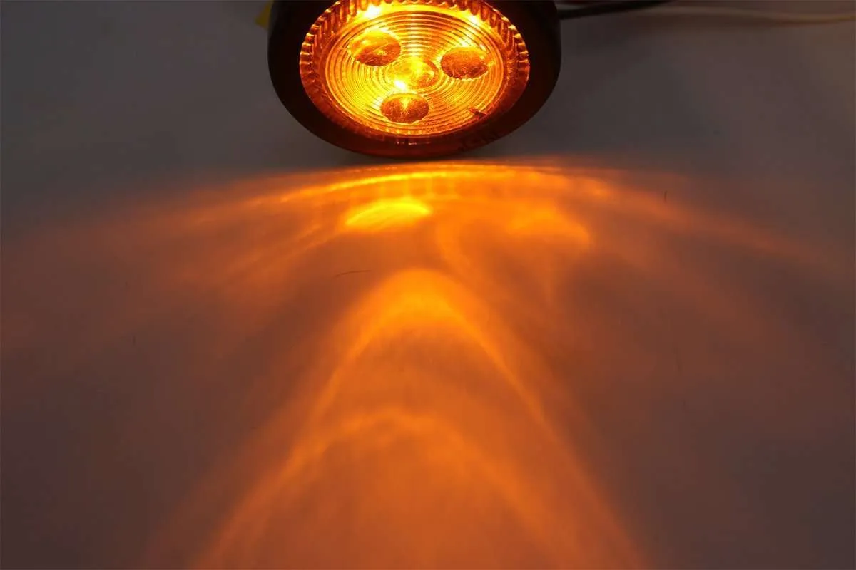 2 Inch Round Amber Clearance Side Marker Light 4 LED | HDV3001Y