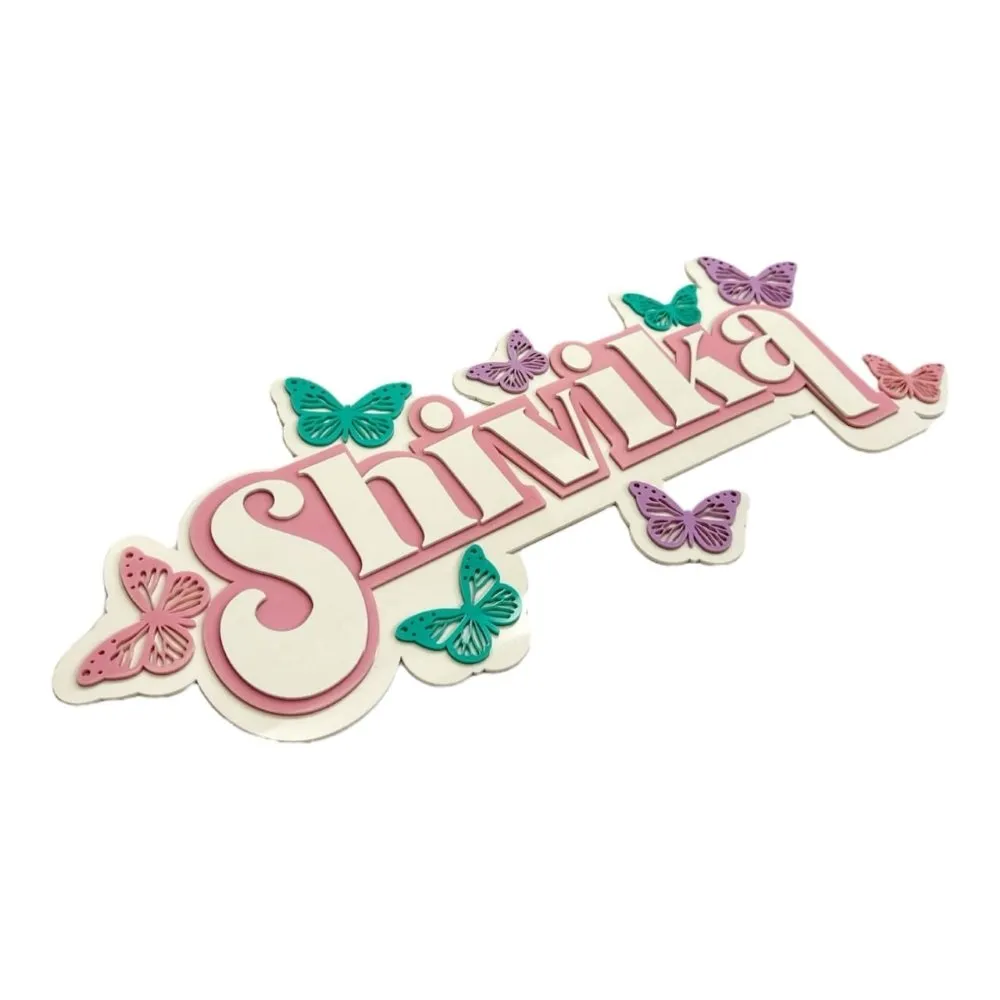 3 Layer  Name Plaque- Butterfly Magic