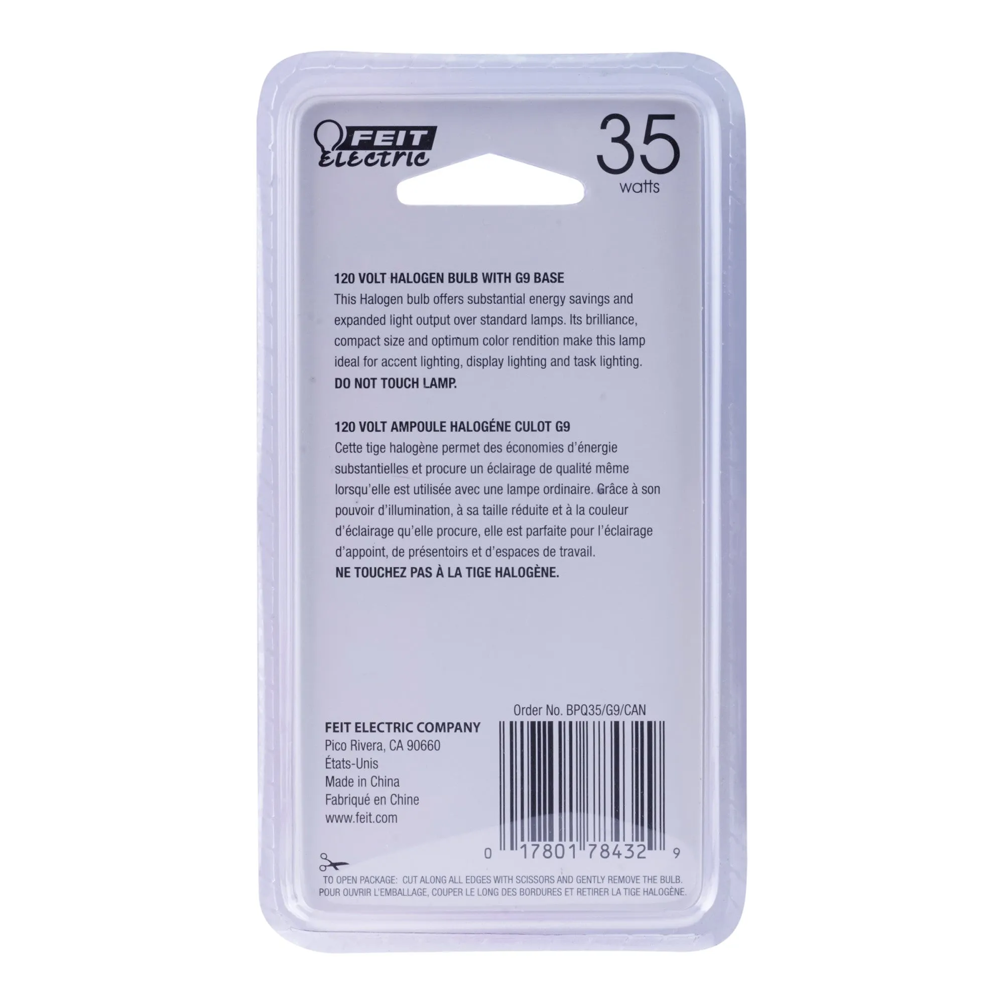 35W Warm White G9 Dimmable Halogen Light Bulb