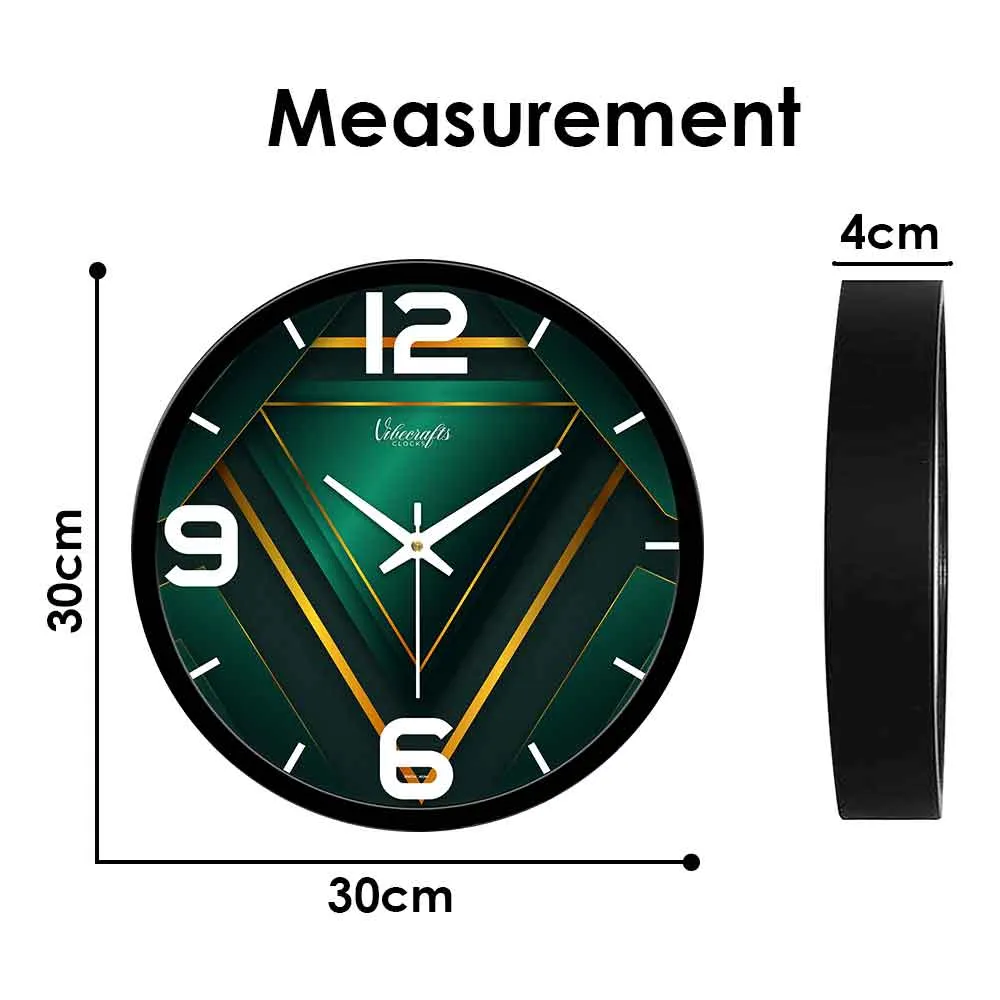 3D Metallic Triangles Pattern Designer Wall Clock