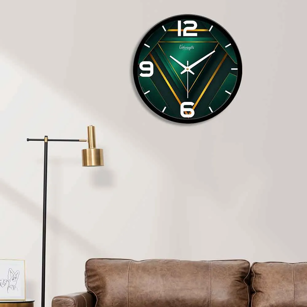 3D Metallic Triangles Pattern Designer Wall Clock