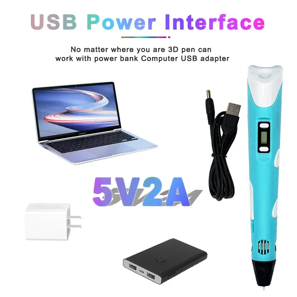 3d Printing Pen with 9m Pla Filament for Kids