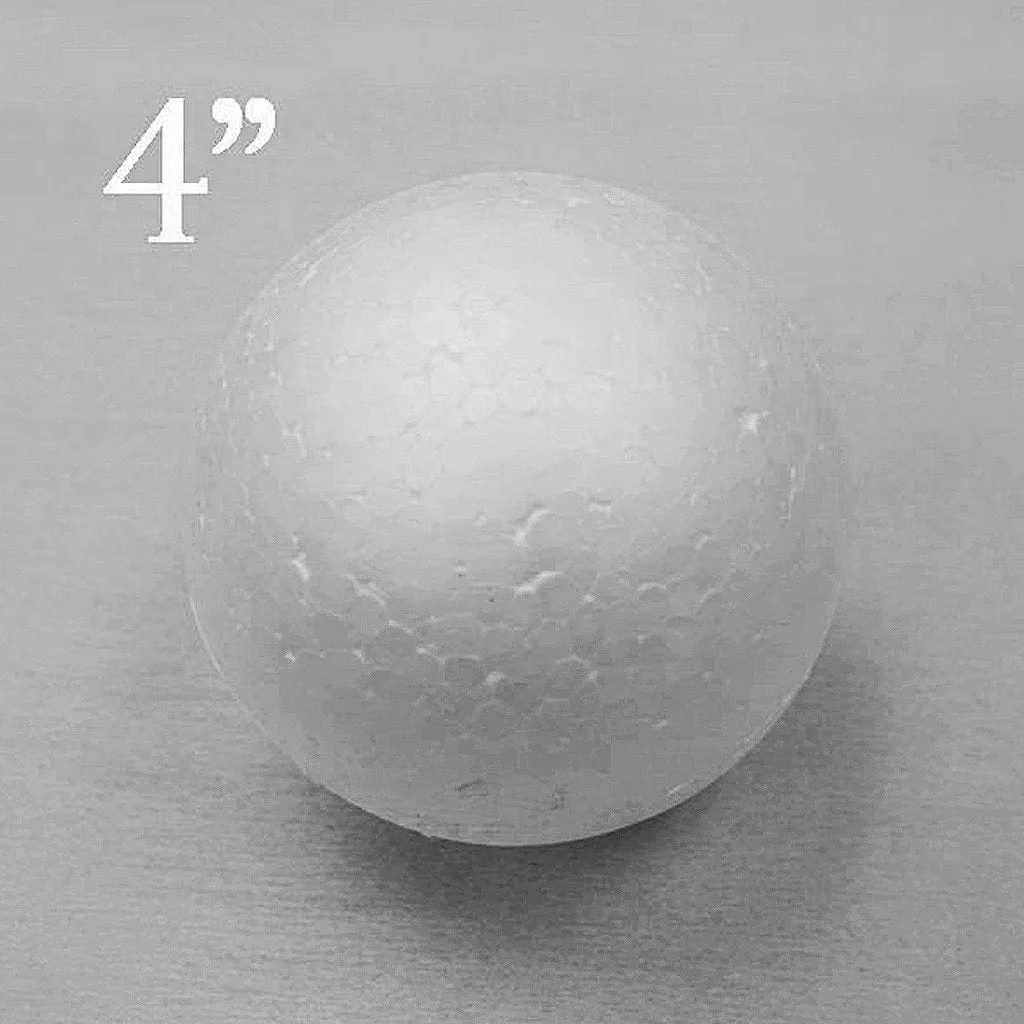 4” Wholesale White Styrofoam Filler Foam Beads Balls DIY Crafts Decoration - 24pcs