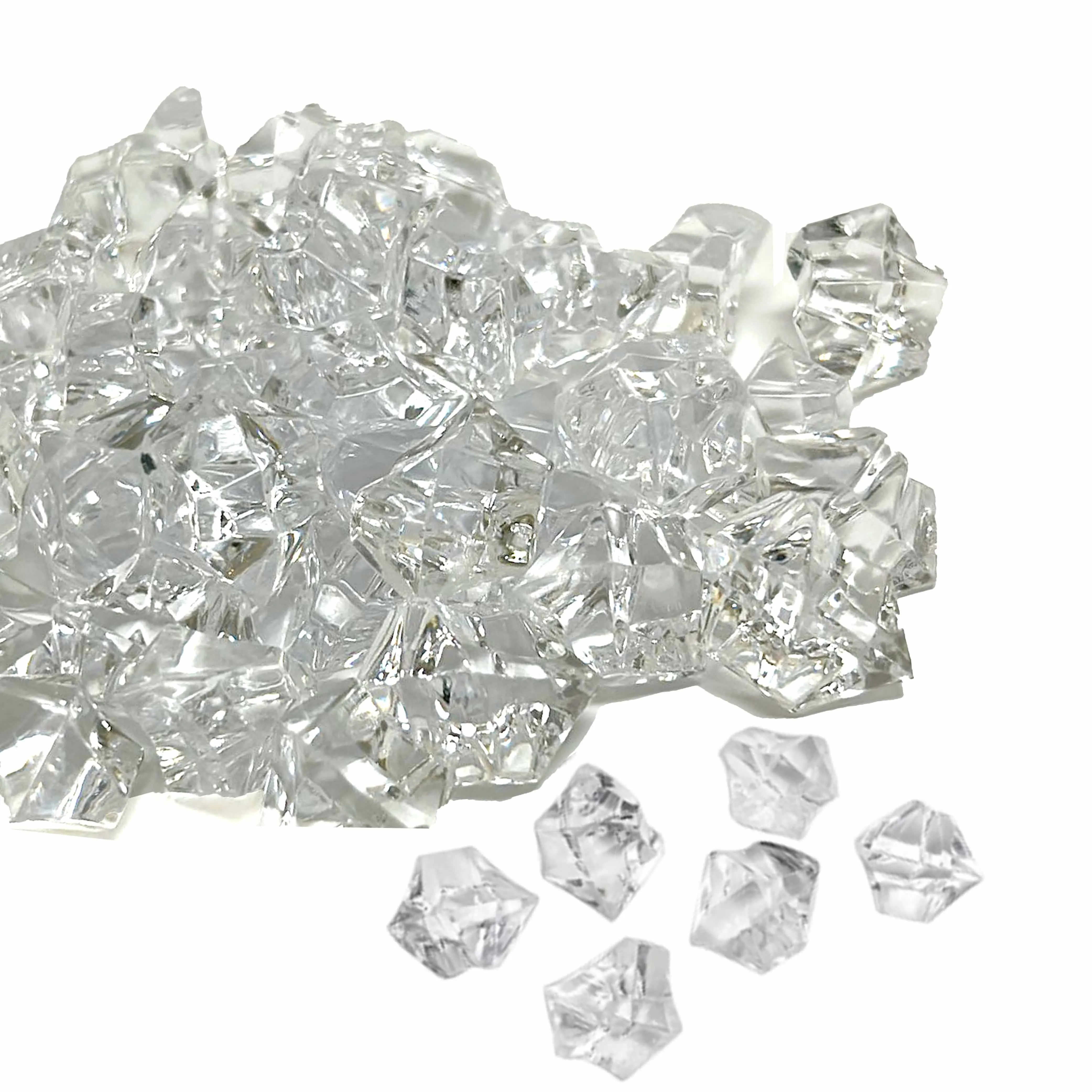 6 Bags Fish Tank Decorations Aquarium Artificial Plastic Rocks Clear Crystal 1lb