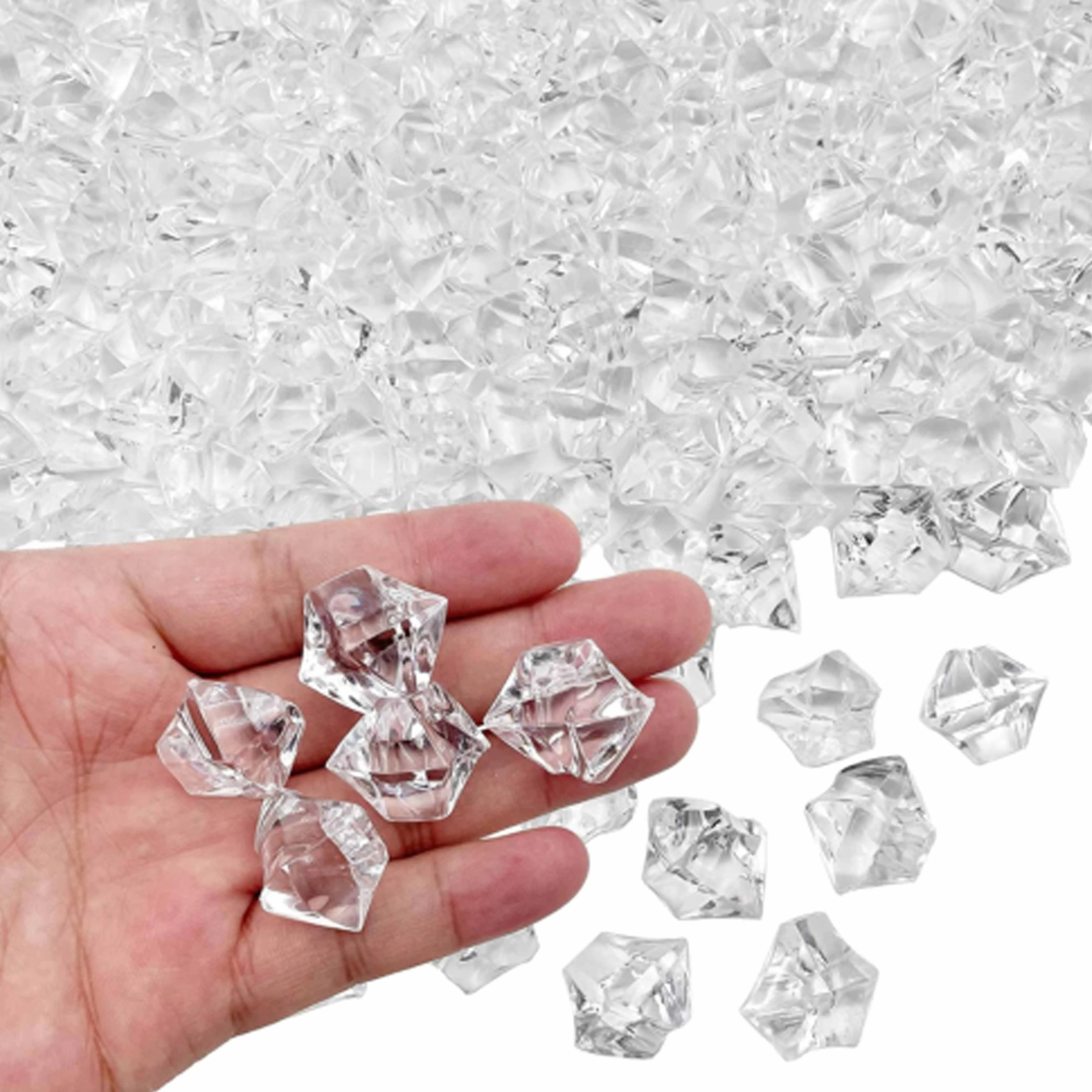 6 Bags Fish Tank Decorations Aquarium Artificial Plastic Rocks Clear Crystal 1lb