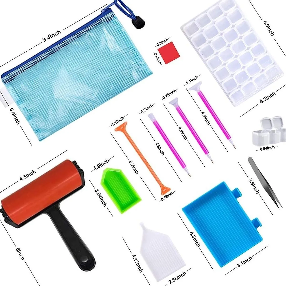 77pcs 5d Diamond Painting Tools Kit Diy Embroidery Crafts Cross Stitch Accessories Storage Box
