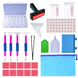77pcs 5d Diamond Painting Tools Kit Diy Embroidery Crafts Cross Stitch Accessories Storage Box