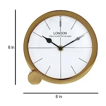 A R S Enterprises Brings Langston Table Clock for Home Decor Table Decor Office Desk Shelves Gifting(Gold)