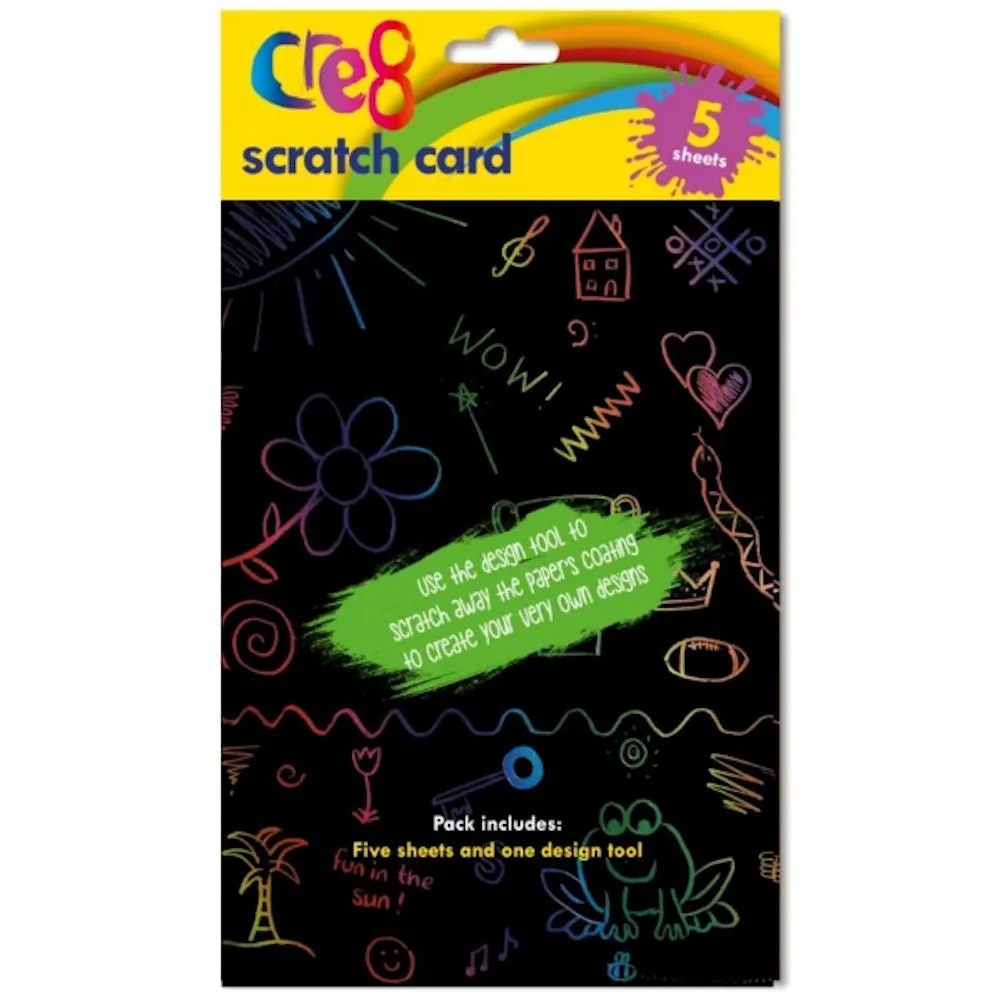 A5 Scratch Card - 5 Sheets Interactive Design Reveals Hidden Patterns Messages Fun Engaging Activity
