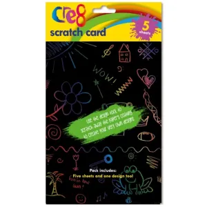 A5 Scratch Card - 5 Sheets Interactive Design Reveals Hidden Patterns Messages Fun Engaging Activity