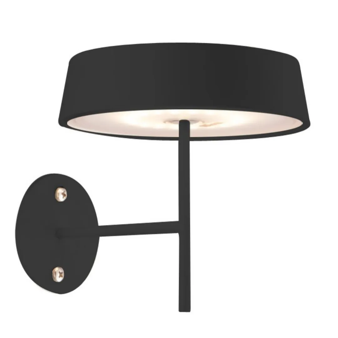 Alessandro Volta Portable Battery Wall Sconce in Black