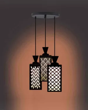 Ambiente Wooden 3 Lights Pendant Foyer Ceiling Lamp | 8 x 4 x 35 inches