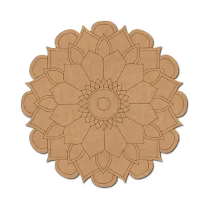 American Elm Wooden Mandala Pre-Marked Base MDF Design MDF Craft Base for DIY Art Projects, Home Decor, Wall Hangings, Spiritual Displays, and Creative Decorations (8 Inch-2 Pcs)