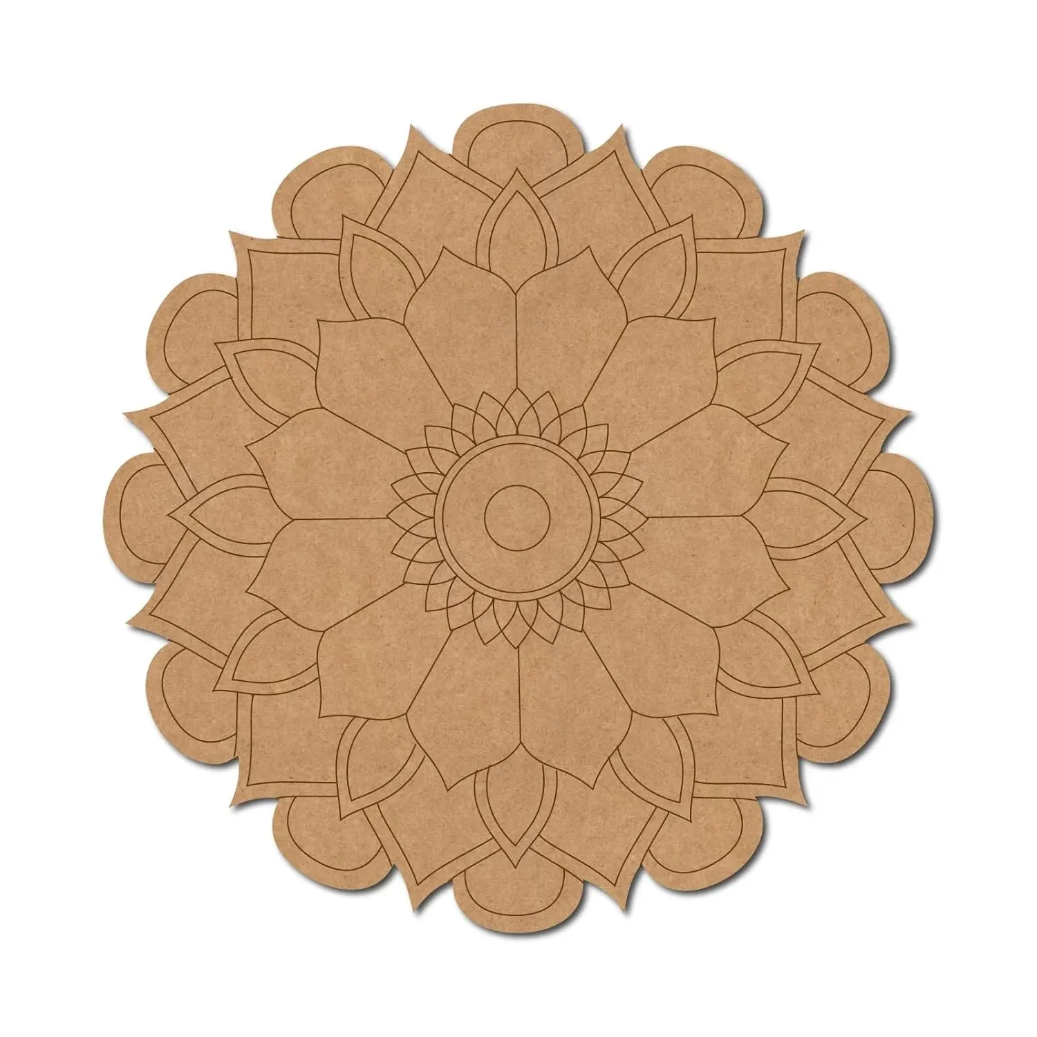 American Elm Wooden Mandala Pre-Marked Base MDF Design MDF Craft Base for DIY Art Projects, Home Decor, Wall Hangings, Spiritual Displays, and Creative Decorations (8 Inch-2 Pcs)