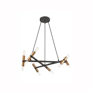 Angelo 12/20Lt LED Hanging Ceiling Lights - Black & Gold Finish