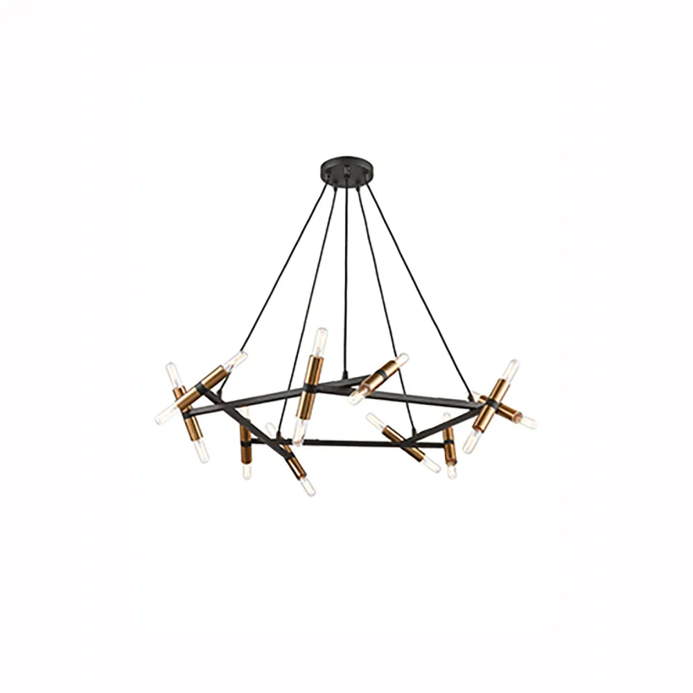 Angelo 12/20Lt LED Hanging Ceiling Lights - Black & Gold Finish