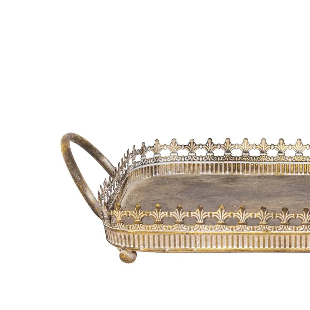 Angola Gold Metal Tray - Large