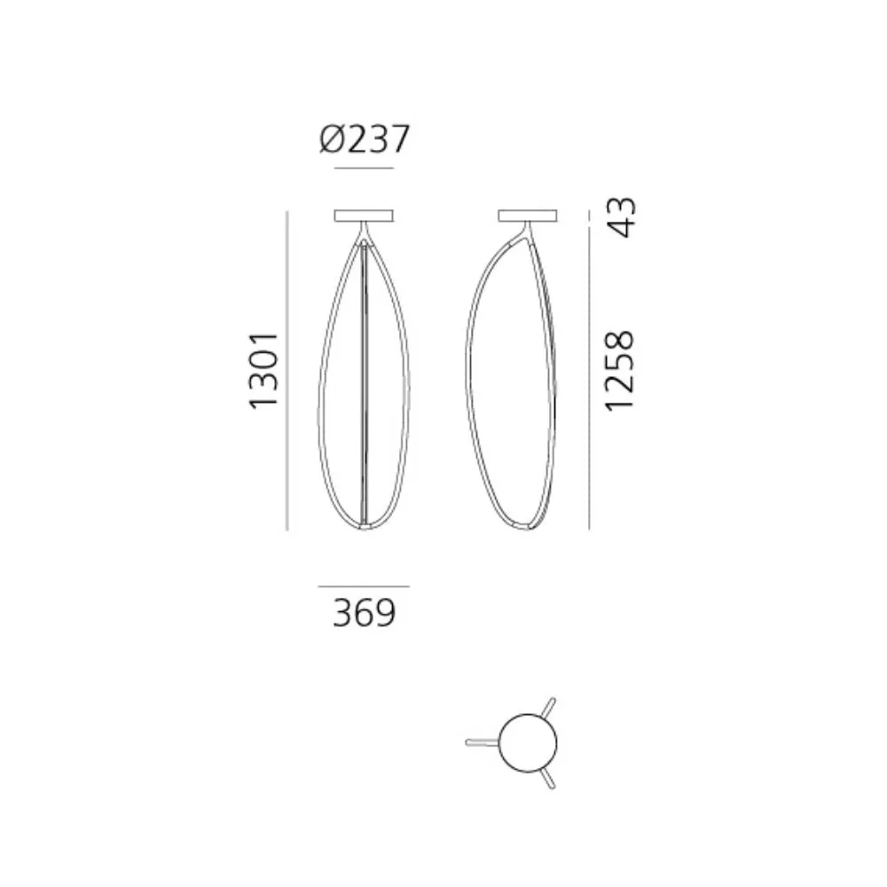 Artemide Arrival 130 ceiling lamp LED h. 130 cm.