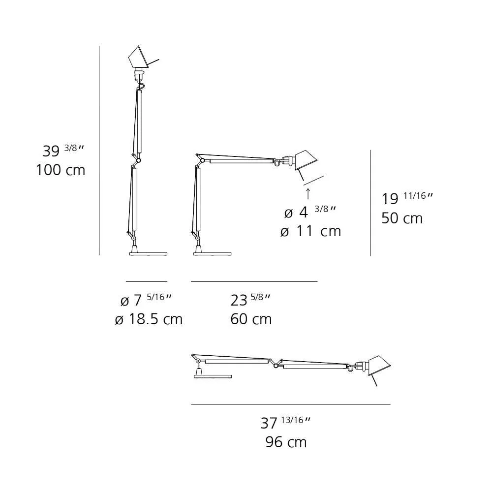 Artemide Tolomeo Midi table lamp LED 3000K with fixed support