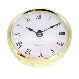 ATORSE® Quiet Clock Insert DIY Clock Mechanism Gold Rim for School Living Room