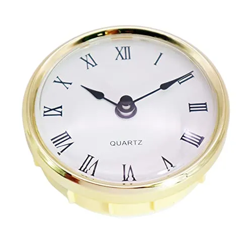 ATORSE® Quiet Clock Insert DIY Clock Mechanism Gold Rim for School Living Room