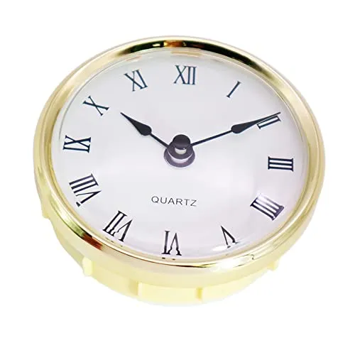 ATORSE® Quiet Clock Insert DIY Clock Mechanism Gold Rim for School Living Room