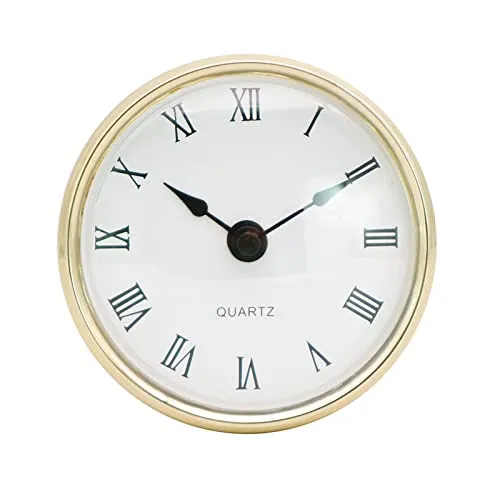 ATORSE® Quiet Clock Insert DIY Clock Mechanism Gold Rim for School Living Room