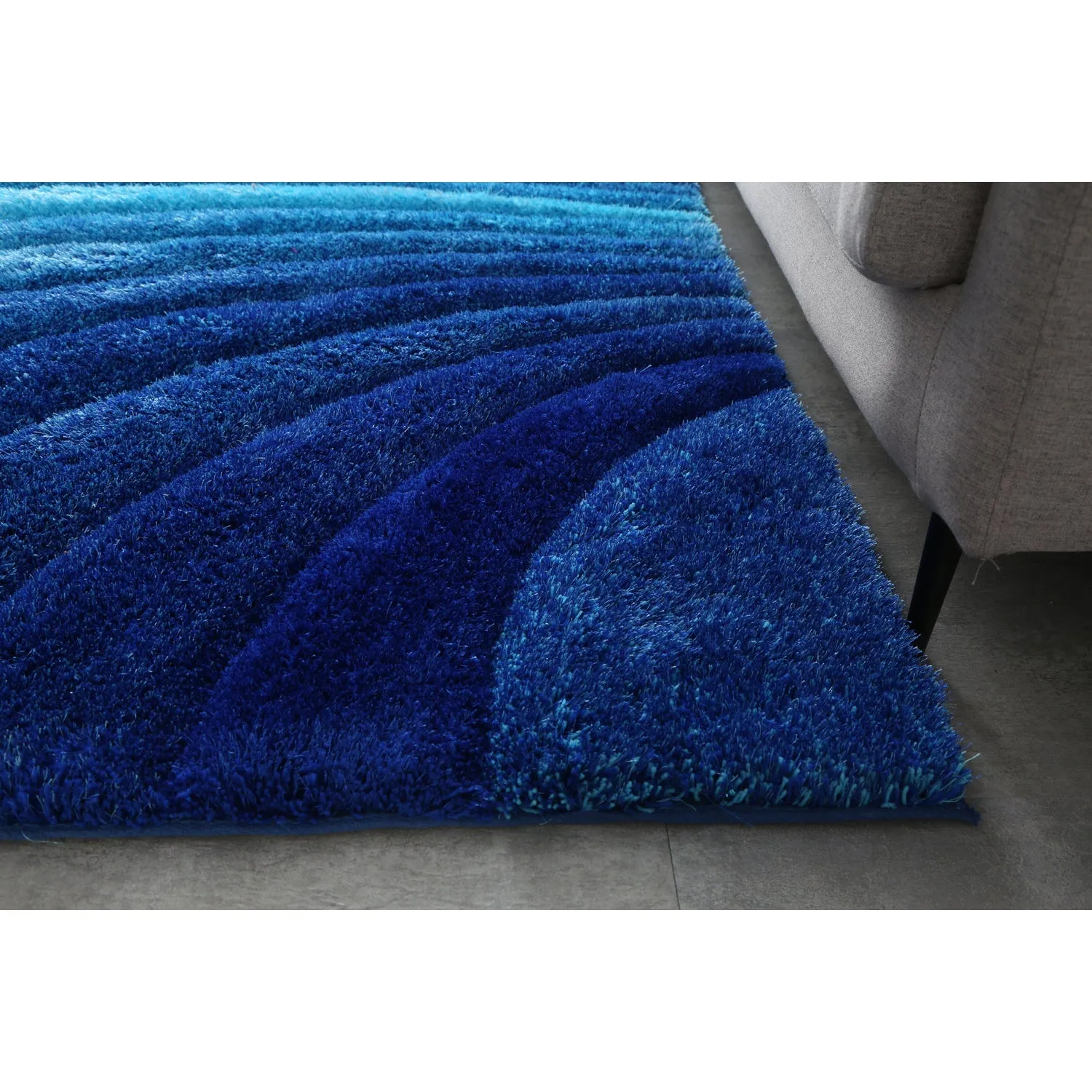 Aurora 3D Blue Shag Rug