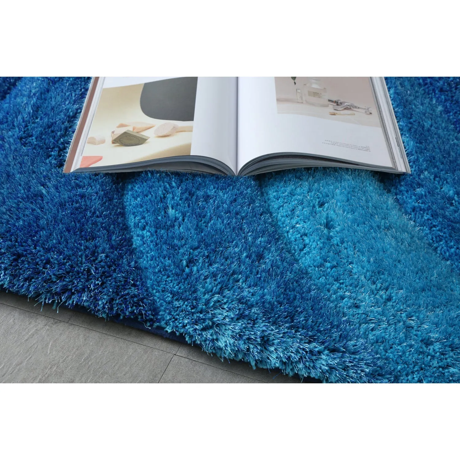 Aurora 3D Blue Shag Rug