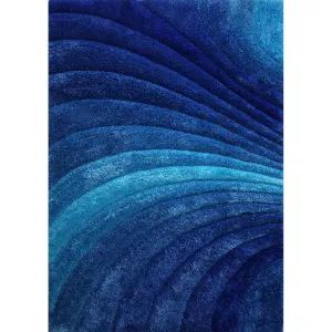 Aurora 3D Blue Shag Rug