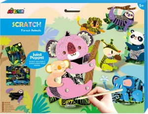 Avenir Jointed Puppet Scratch Art Forest Animals