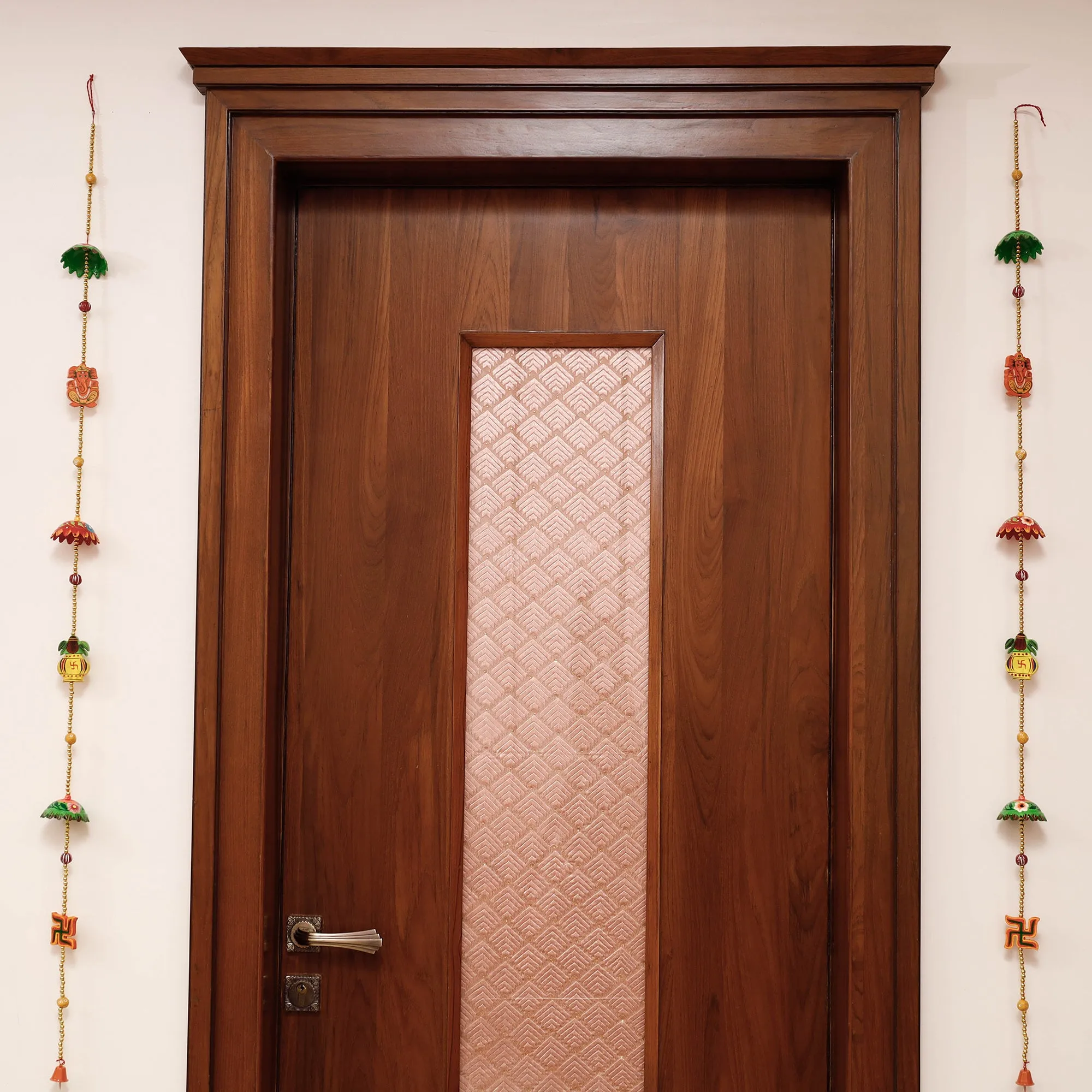 Banaras Handpainted Wooden & Beadwork Decorative Hangings (Set of 2)