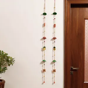 Banaras Handpainted Wooden & Beadwork Decorative Hangings (Set of 2)