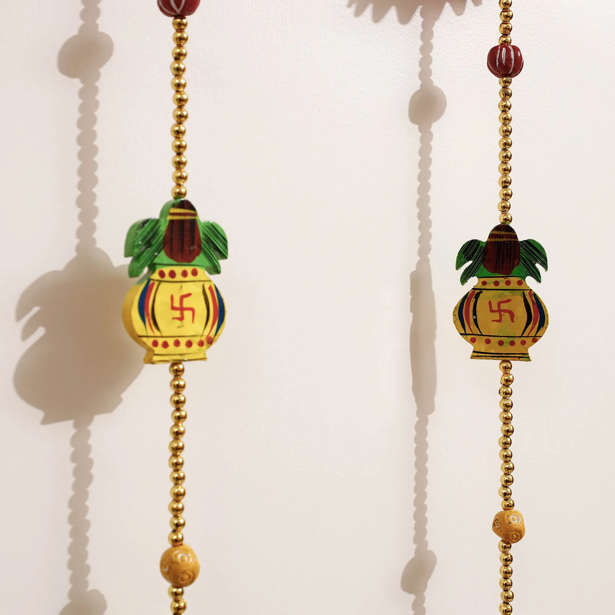 Banaras Handpainted Wooden & Beadwork Decorative Hangings (Set of 2)