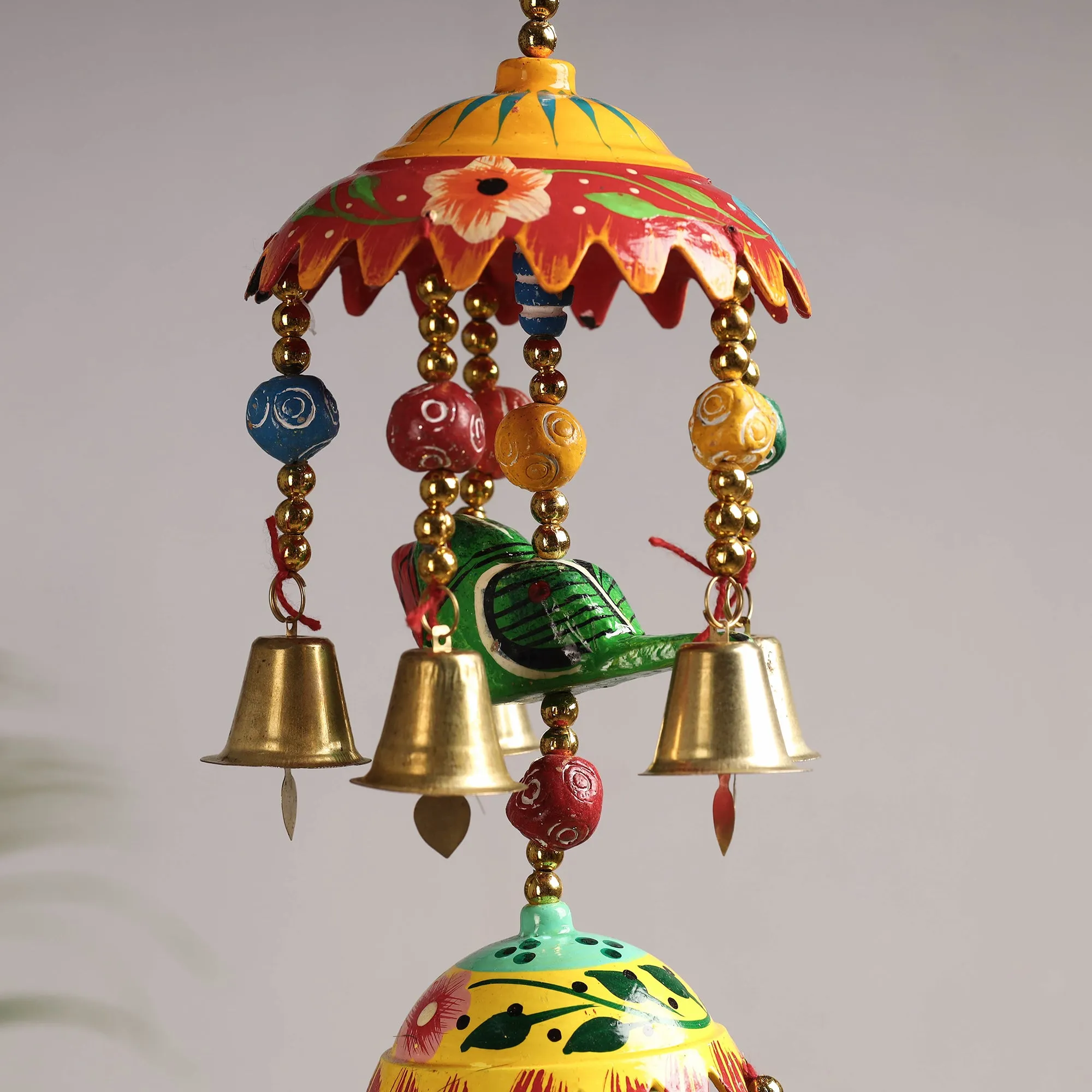 Banaras Handpainted Wooden & Beadwork Decorative Jhumar Hanging