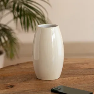 'Barrel Modern' Decorative Ceramic Vase (Handglazed Studio Pottery, 21.1 cm)