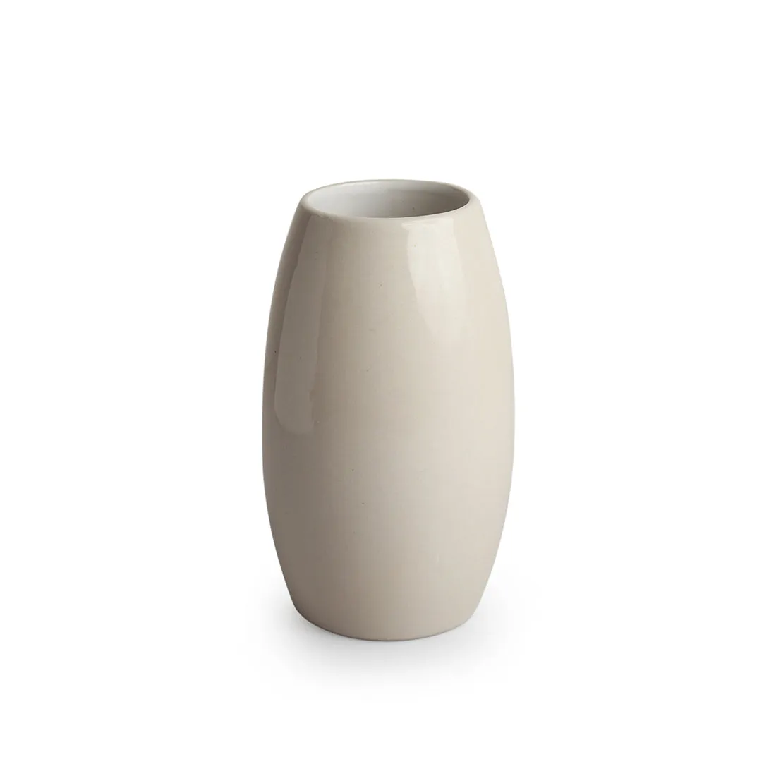 'Barrel Modern' Decorative Ceramic Vase (Handglazed Studio Pottery, 21.1 cm)
