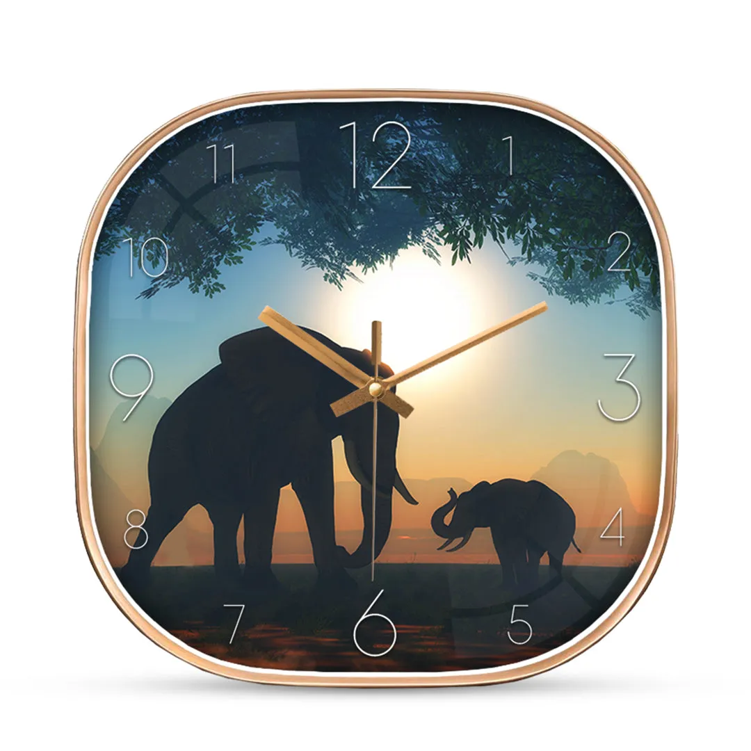 Beautiful elephants wall clock