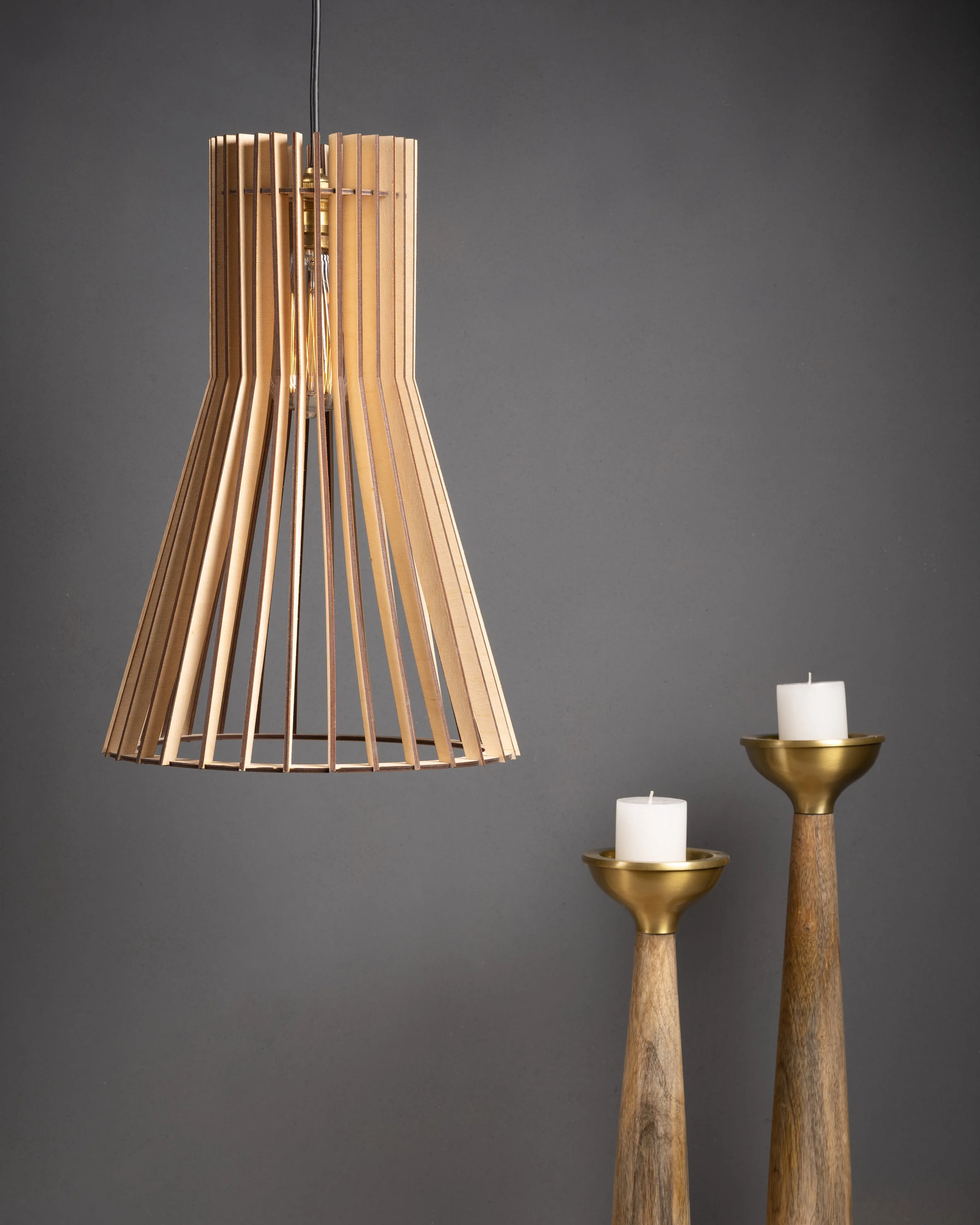 Biana Birch Wood Ceiling Lamp