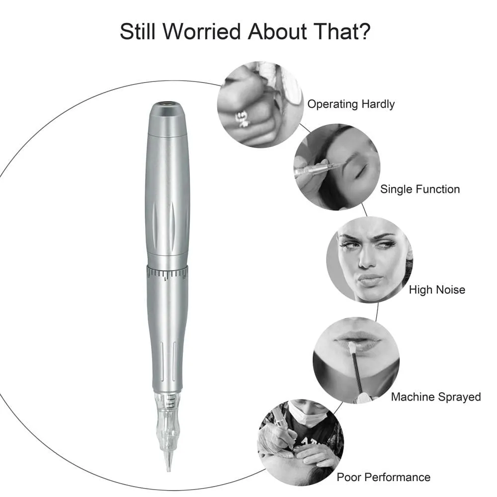 Biomaser Professional Tattoo Machine Rotary Pen For Permanent Makeup Eyebrow Lip Microblading DIY Machine Kit With Tattoo Needle