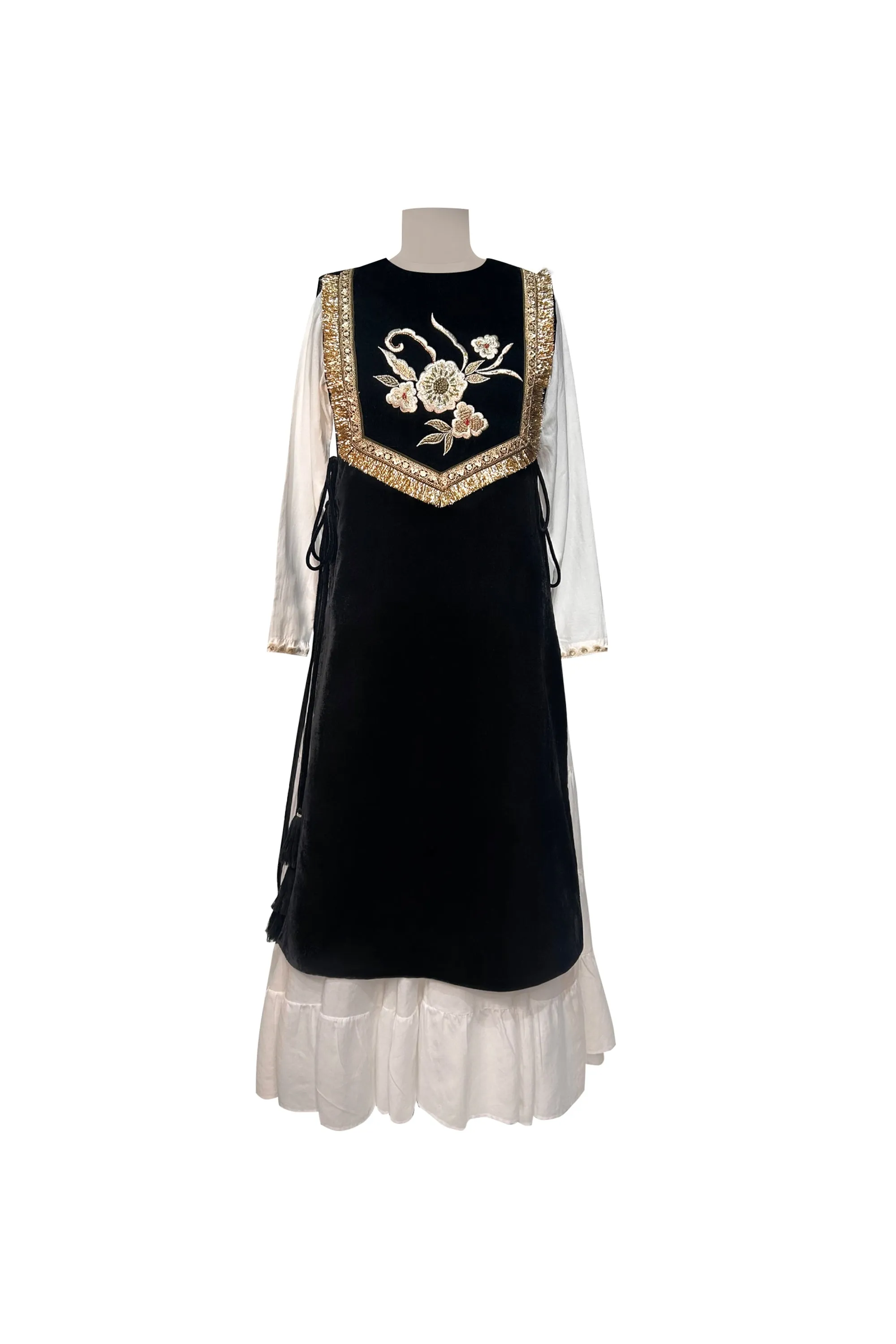 Black Velvet Gota Cape For Women