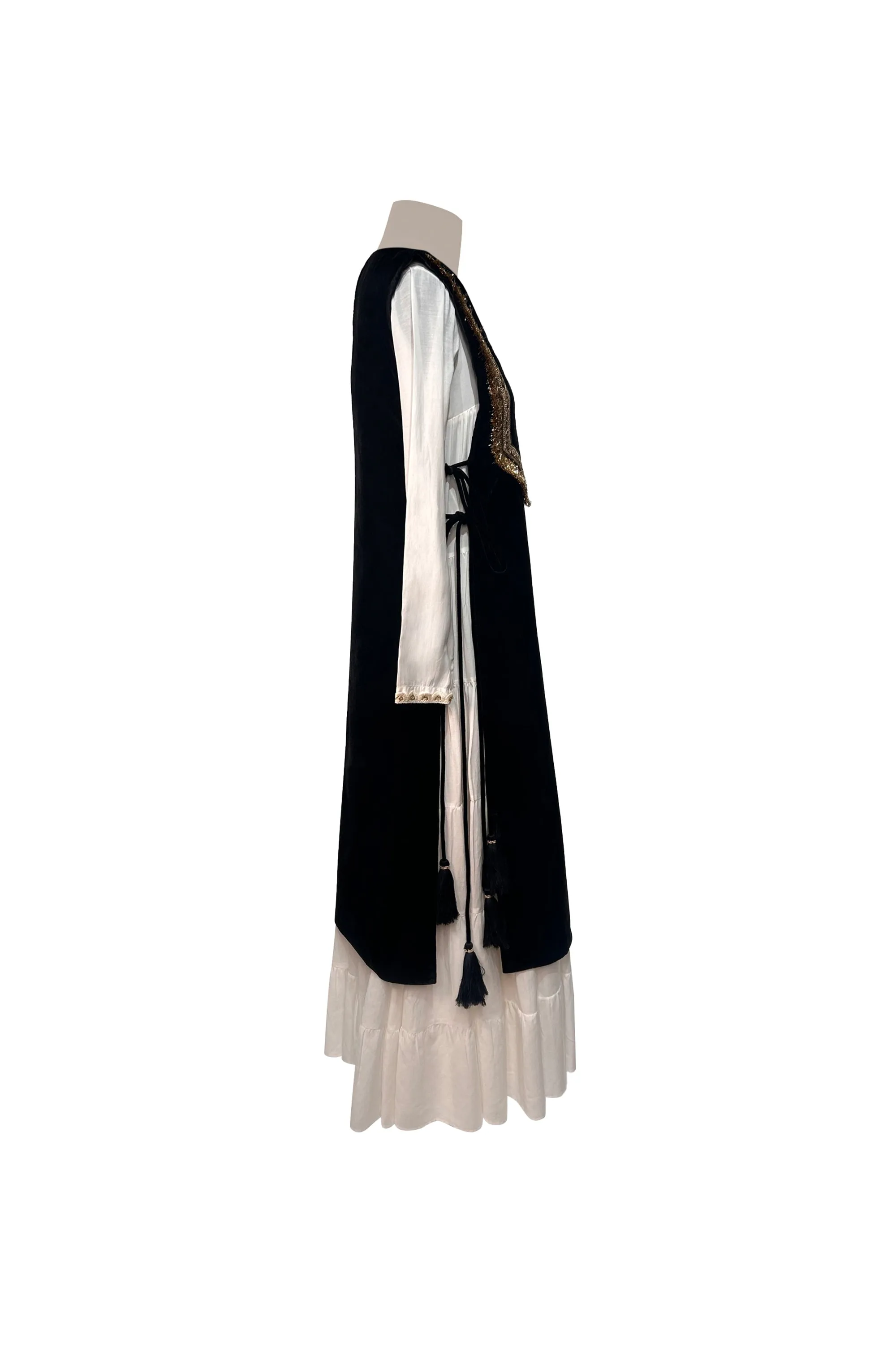 Black Velvet Gota Cape For Women