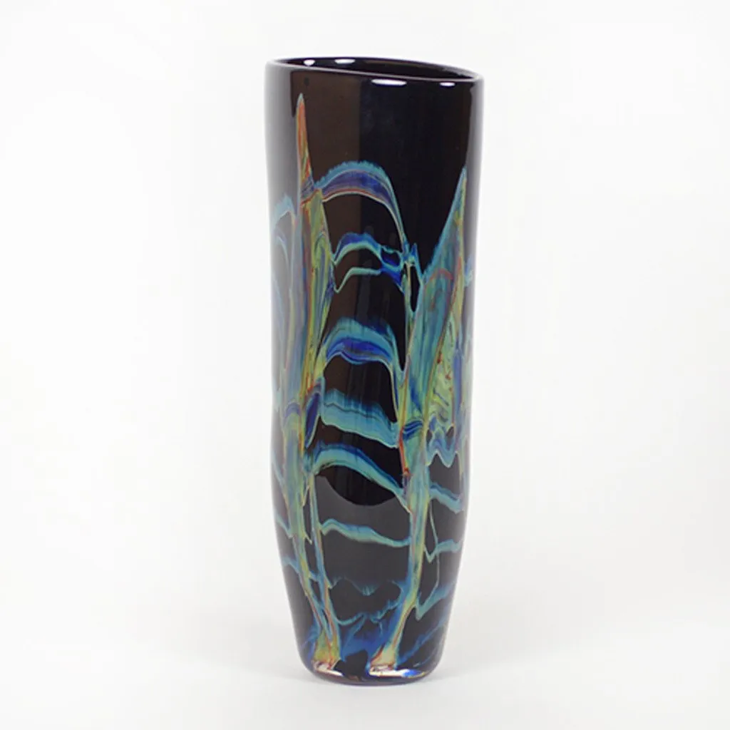 Blue Aurora Flat Taper Vase