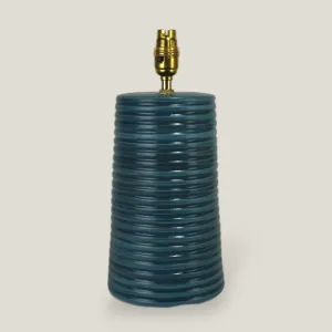 Blue Ridged Large Tapered Lamp