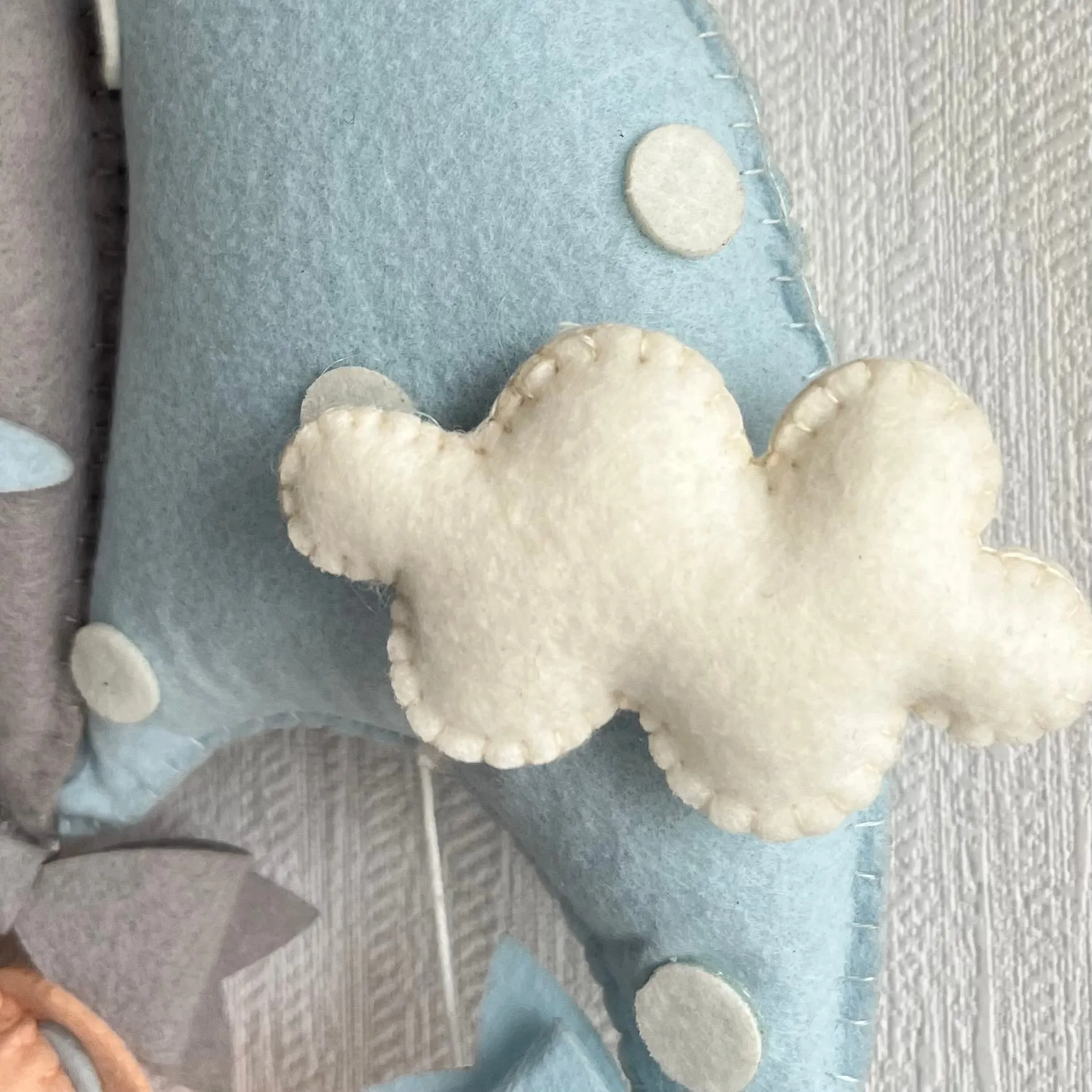 Blue Teddy On a Swing Name Hanging