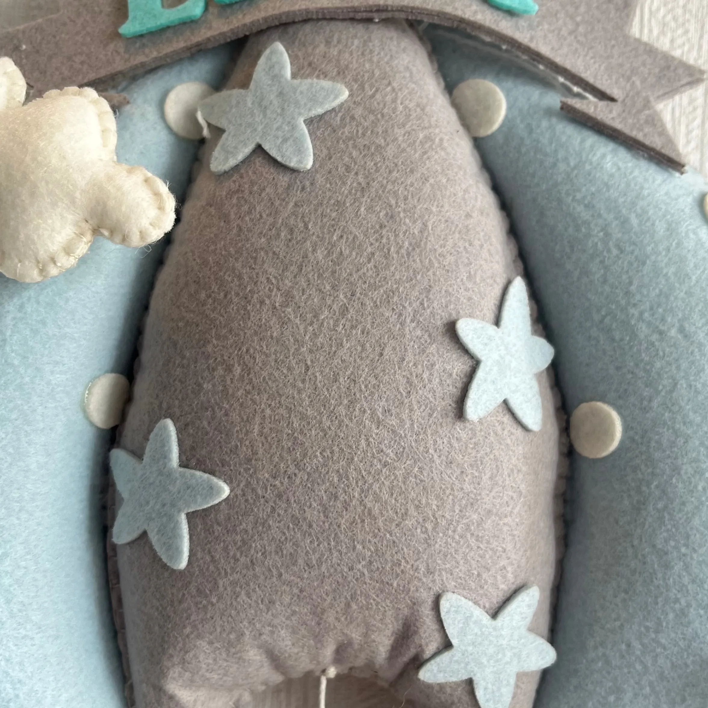 Blue Teddy On a Swing Name Hanging