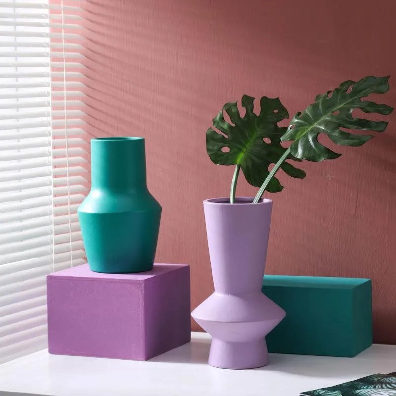 Bright Color Ceramic Flower Vase
